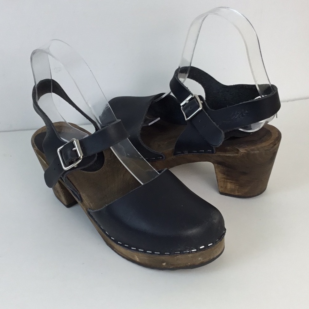 Lotta From Stockholm Black Leather Clogs